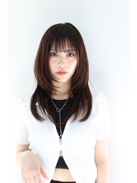 ガリカ 横浜(Gallica) 【mirei】セミロングレイヤーカット/顔周りウルフレイヤー