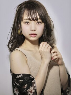 グリッター 仙台中央店(GRITTERs) くびレイヤーカットフルバング◎ウェットヘアオリーブベージュ