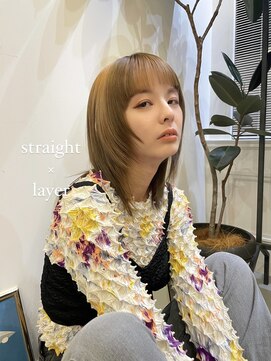 ヘアーアイスカルテット(HAIR ICI QUARTET) 20代30代前下がりショートツヤ感ボブウルフレイヤーカット