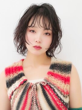 バブ バイネオリーブ(Bab by neolive) パーマウルフ/小顔/前髪/ワンカール/黒髪/ネビージュ