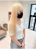 ケアブリーチ抜きっぱなしホワイトブロンド/ハイトーンカラー