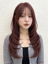 リリーバイフォルテ 静岡駅前店(Lily by FORTE)&nbsp;顔周りレイヤー ハイレイヤー レッドブラウン チェリーブラウン