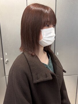 ザザ ZA/ZA 茗荷谷 ピンクブラウン×外ハネミディで垢抜け【茗荷谷美容室】