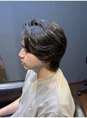 ビジネスツーブロックウルフ ミディアムショート サイドパート