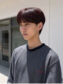 マッシュ×ワインレッド