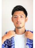 ソフトツーブロック七三オールバックツイストパーマアップバング