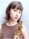 外ハネボブ_オリーブカラーハイライトカラー_8124