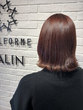 ヘア スパ ビューティー エールフォルム(HAIR SPA BEAUTY YELLFORME) チェリーレッド×外ハネ