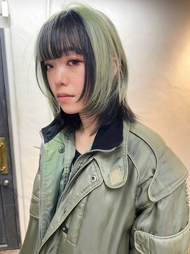 ソイ 下北沢(soi) 【separate】デザインカラー_ウルフ_アンブレラカラー_グリーン