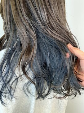 フルショウ 栄店(FURUSHO) インナーカラーハイトーンカラーブルーカラー ネイビーグレー