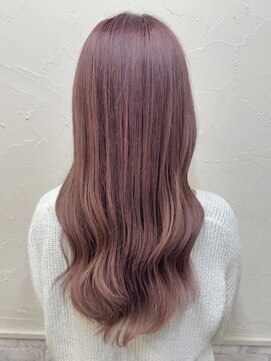 シュリット(schritt) ブリーチピンクベージュ渋谷 ウェーブロング韓国ヘア UCHIDA