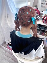 編み込みウェーブツイン