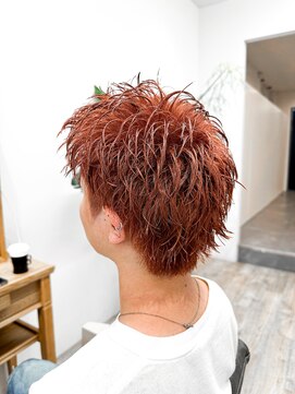 セイドット フクオカ(Say.FUKUOKA) 【メンズ★大名】スパイキーショート×ブリーチカラー×オレンジ