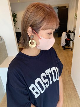 クマ(kuma.) 大人可愛い20代30代40代前下がりショートボブ丸みショート◎