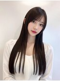 大人女性◆艶レイヤー前髪ピンクベージュ 髪質改善 縮毛矯正