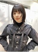 ◎切りっぱなしボブ縮毛矯正ショートボブストレートパーマ