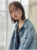 シースルーバング結べる切りっぱなしボブ顔周りレイヤー