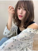 【添田】アフロートフェミニン毛先パーマくびれセミディ