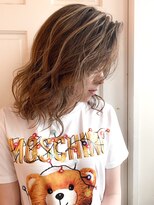 ヘアーワークス ヘルム 渋谷店(HAIR WORKS HELM)&nbsp;[HELM渋谷]シースルーウェーブゆるミディ