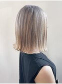 【MASAYA】切りっぱなしボブ×ホワイトグレージュ