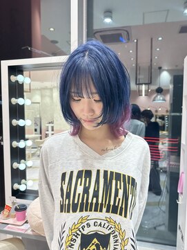 リー 梅田(Lee) 寒色/暖色/インナーカラー/ピンク/ブルー/ツートーン/デザイン