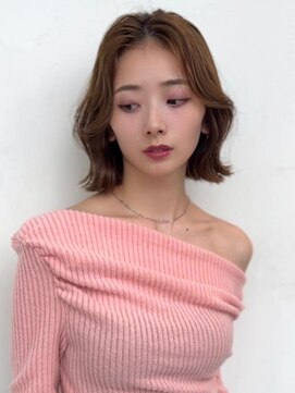 ハローバイシー 仙台(Hello by Sea) 切りっぱなしボブ×ショコラブラウンくびれ外ハネボブ[仙台]