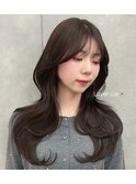 韓国へア/レイヤー/顔周り/ボブ/透明感カラー