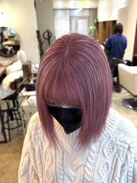 ラウブロッサム 大宮西口店(Lau Blossom) 【髪質改善カラー】ミニボブ+ケアブリーチ+ダブルカラー+ピンク