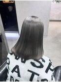 ブリーチありグレーブラック/切りっぱなし/高濃度水素髪質改善