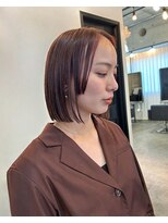 ナインセンス 下北沢(9_________nine sense) ぷつっとボブ × ハイライトピンクコーラル【下北沢】
