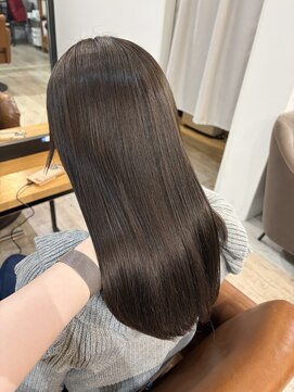 ブリーチなし×マロングレージュカラー