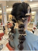 【岡谷市イルフプラザ1F/美容室マルシェ】_ツイン編みおろし
