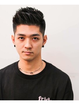 メリケンバーバーショップ コウベ(MERICAN BARBERSHOP KOBE) 無造作刈り上げスパイキーアップバングショートイメチェン@12