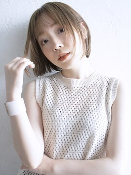 アルバム 銀座(ALBUM GINZA) ストレートボブ_クールショートピンクベージュボブルフ_7729