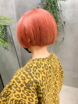 テトヘアー(teto hair) アプリコットオレンジ、オレンジピンク、ミニボブ、ブリーチ