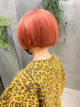 テトヘアー(teto hair) アプリコットオレンジ、オレンジピンク、ミニボブ、ブリーチ
