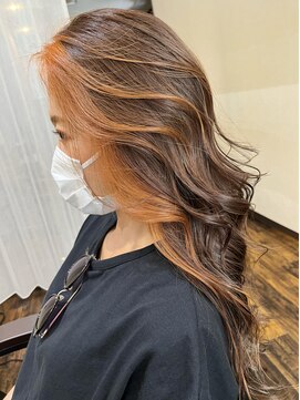 ファンド 千葉(fand) フェイスフレーミング/オレンジベージュ/ハイトーンカラー