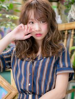 カバーヘア ブリス 北浦和(COVER HAIR bliss)&nbsp;くせ毛風☆透け感ヌーディウェーブセミディh3北浦和20代30代40代