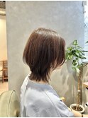 グレージュアッシュグレージュショートカットミニウルフ