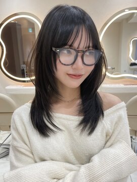 サイン 渋谷(SIGN) 韓国ヘアハッシュカットレイヤーカットベージュブリーチ無し