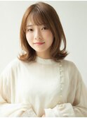 20代30代大人可愛いエアリーボブラベンダーベージュ透明感