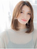 2wayバング小顔センターパート抜け感セミディc6上尾20代30代40代