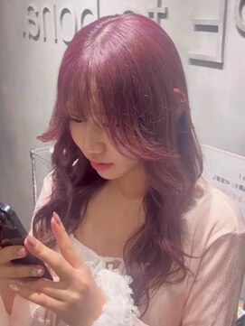ヘアー ワークス ボナ 前橋店(HAIR WORKS bona.) 派手カワ！ピンクバイオレット・レイヤーロング/Wカラー