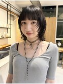 ホワイトグレージュ/コンマヘア/くすみブルーダークアッシュ