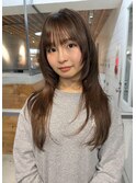 ハッシュカット×ブラウンカラー
