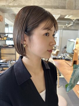 パーク(PARK) ミニボブショートボブブリーチなしベージュボブハンサムショート