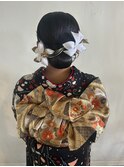 秋カラー◆卒業式ヘアセット/袴に似合うタイトな金箔シニヨン