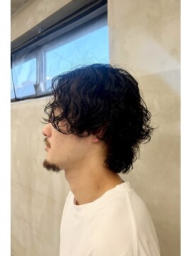 ブランコ 青山(BLANCO) ツイストパーマニュアンスウルフメンズシースルーシャドウパーマ
