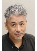 ショートアップバングツイストスパイラルパーマ40代50代バーバー