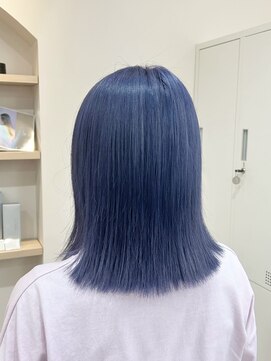 ユウル 横浜(juhl.) ネイビーブルーブラックブリーチダブルカラー暗めカラー横浜駅